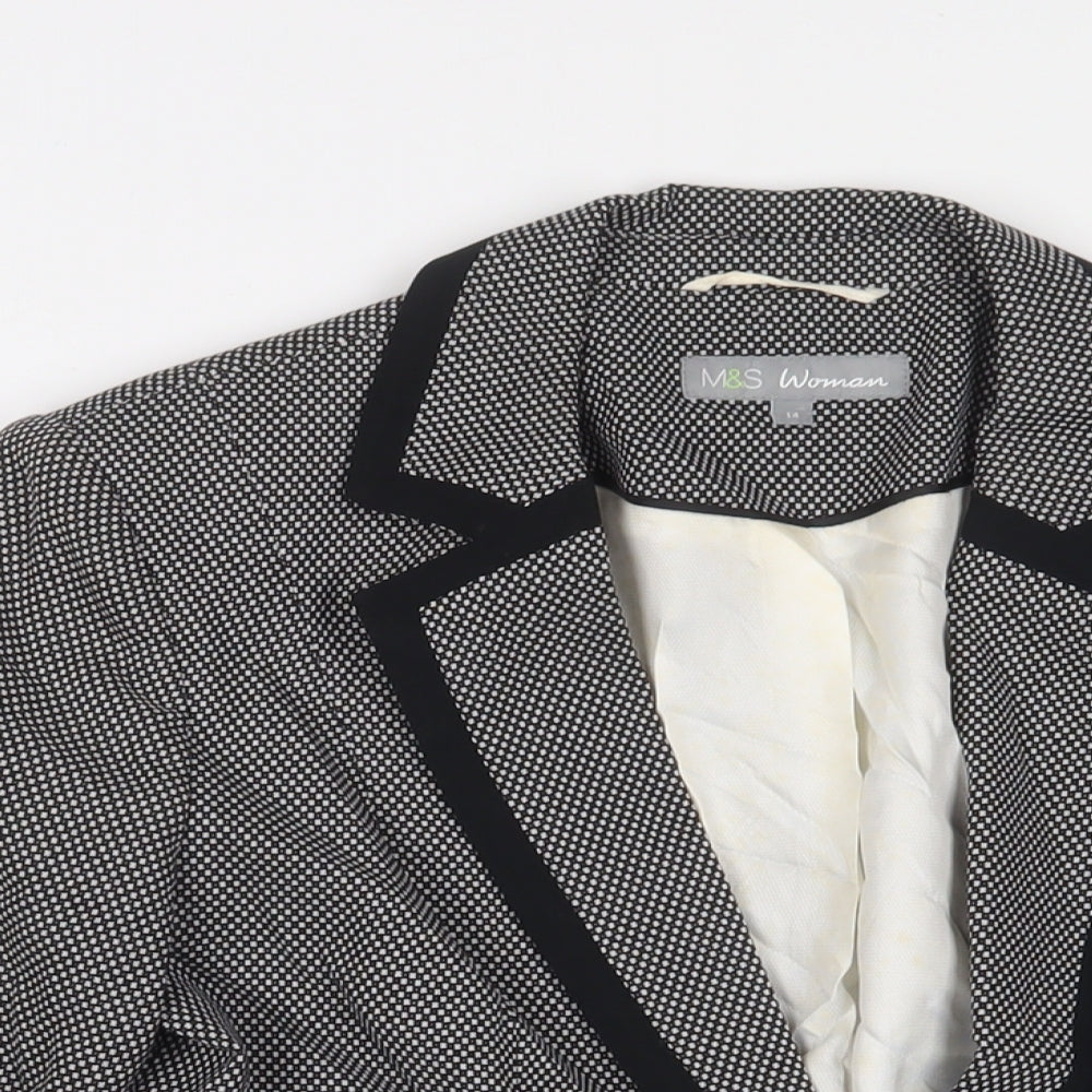 Marks and Spencer Womens Grey Jacket Blazer Size 14 Button