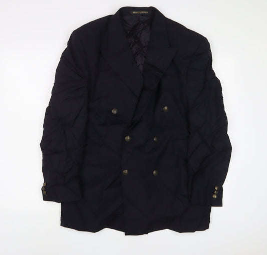 Marks and Spencer Mens Blue Wool Jacket Suit Jacket Size 40 Regular
