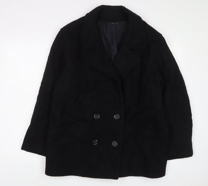 Classics Womens Black Jacket Coat Size 18 Button