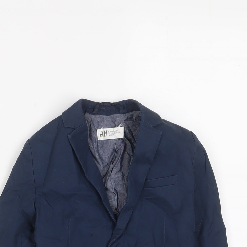 H&M Boys Blue Jacket Blazer Size 2-3 Years Button