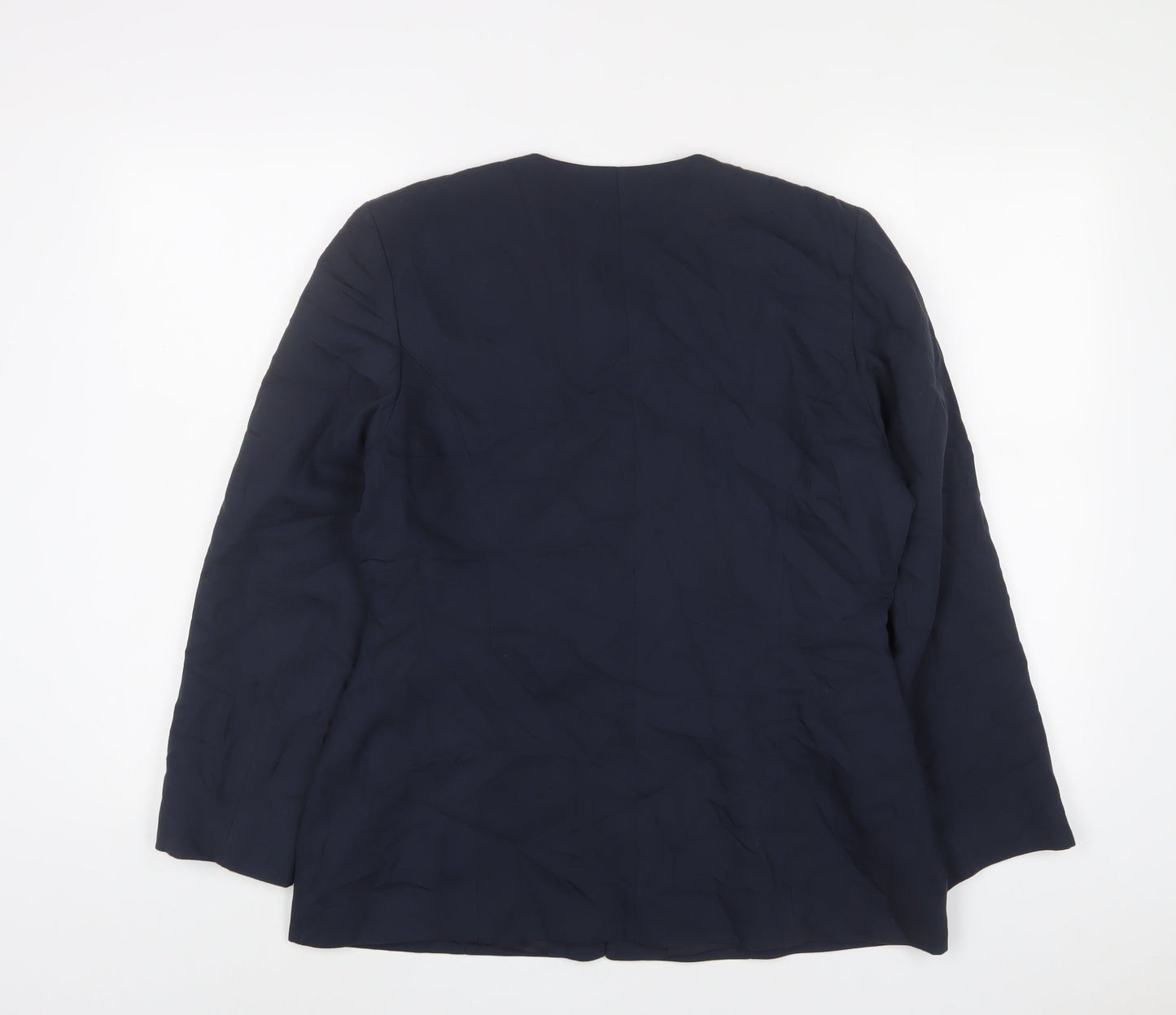 MODE Womens Blue Jacket Size 14 Button - Embroidered