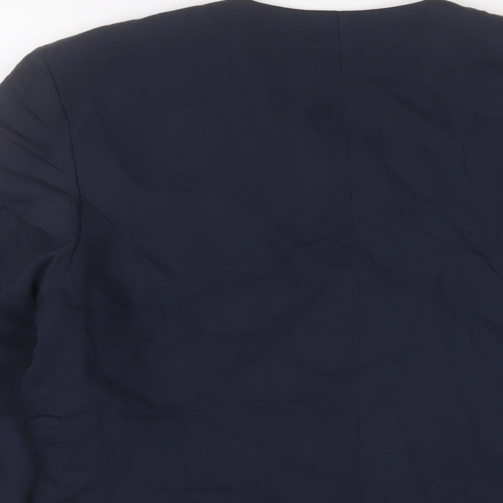 MODE Womens Blue Jacket Size 14 Button - Embroidered