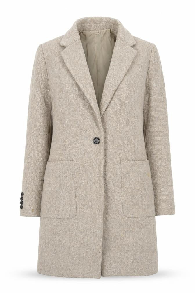 Great Plains Womens Beige Overcoat Coat Size 10 Button