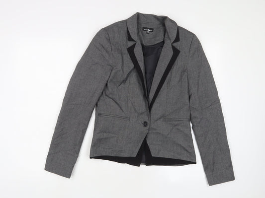 Warehouse Womens Grey Jacket Blazer Size 10 Button