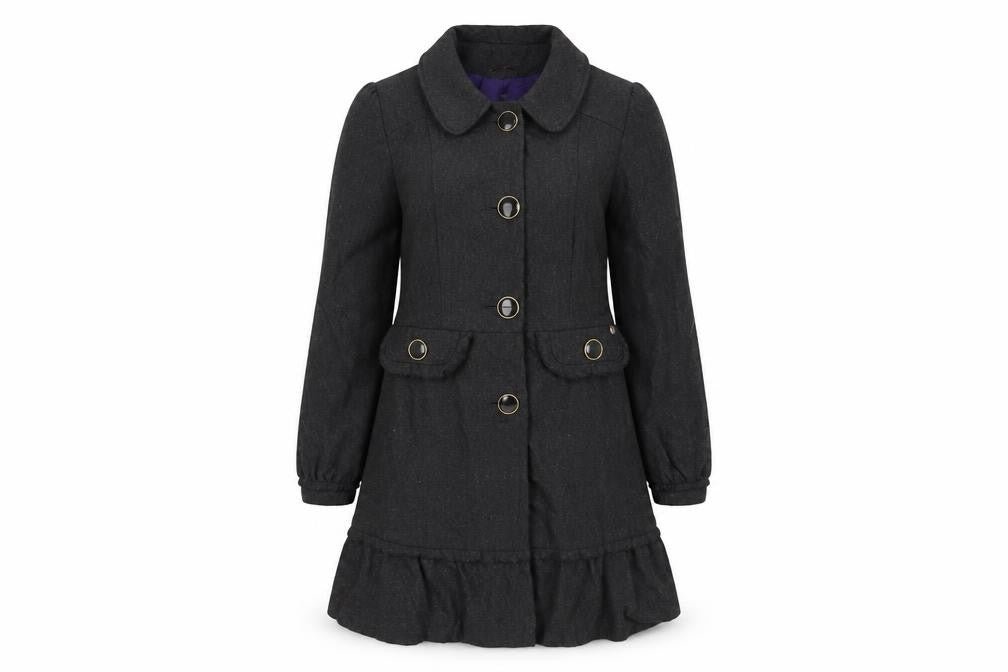 Miso Womens Grey Overcoat Coat Size 10 Button