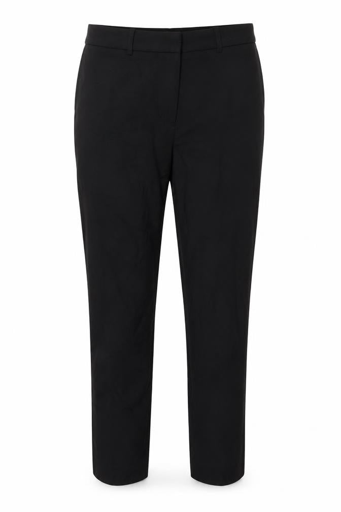 H&M Womens Black Polyester Trousers Size 10 L30 in Regular Hook & Eye