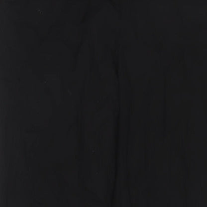 H&M Womens Black Polyester Trousers Size 10 L30 in Regular Hook & Eye