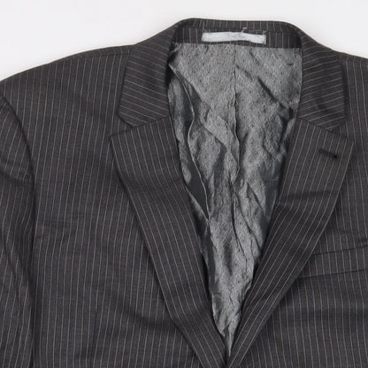 Next Mens Grey Polyester Jacket Suit Jacket Size 44 Regular