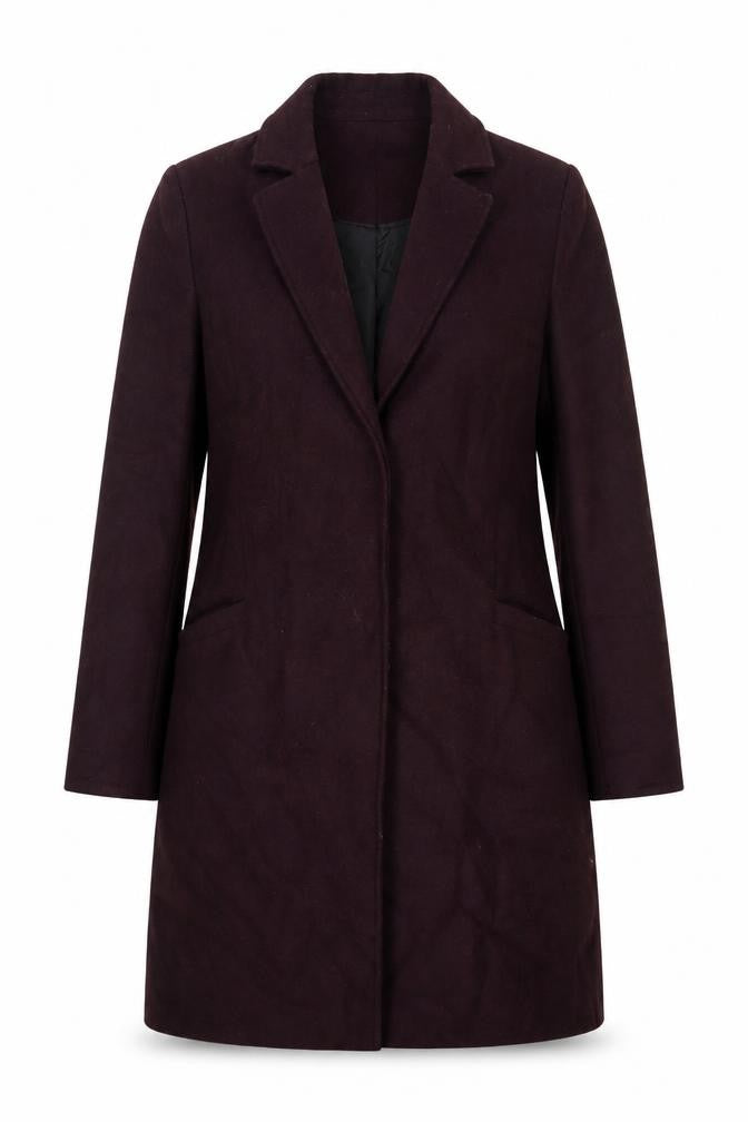 Collection Womens Purple Overcoat Coat Size 8 Button