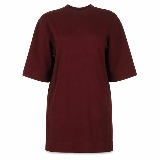 Uniqlo Womens Red Cotton Jumper Dress Size M Round Neck Pullover