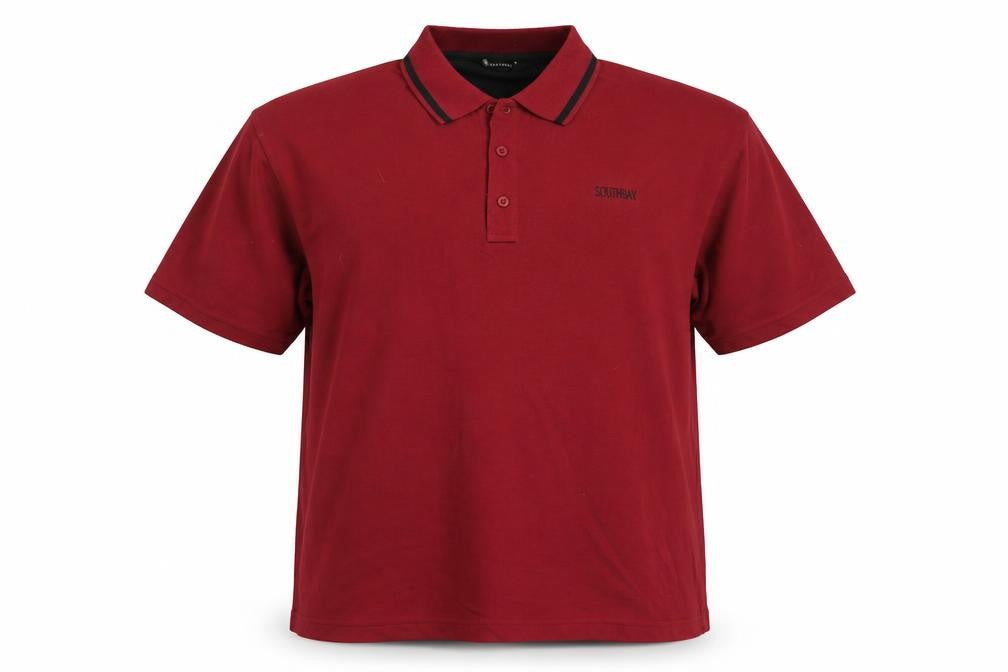 South Bay Mens Red Polyester Polo Size XL Collared Pullover
