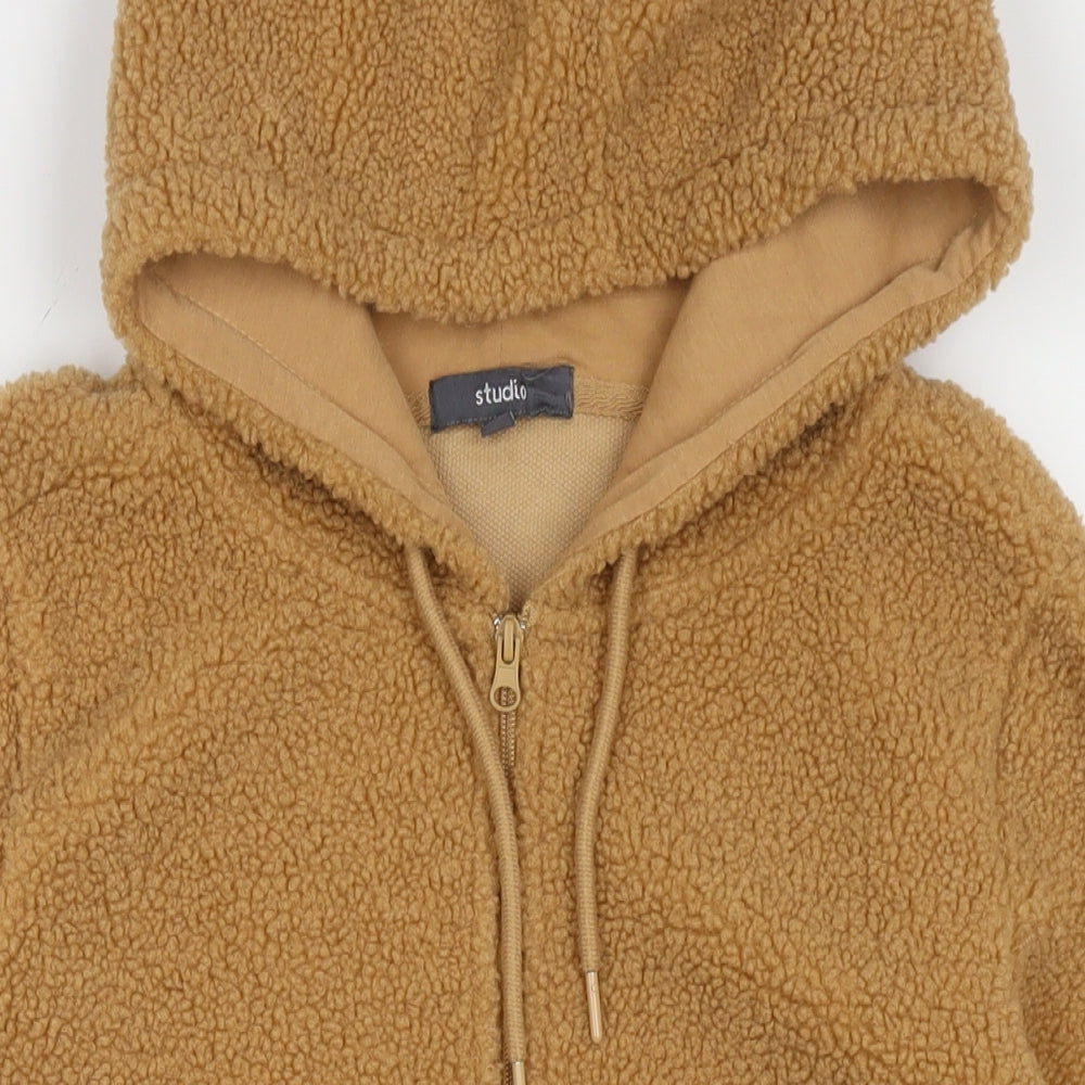 Studio Womens Brown Jacket Size 12 Zip - Teddy Fleece Size 12-14