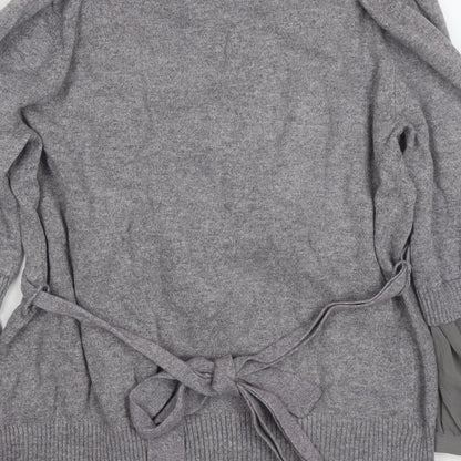 Next Womens Grey Round Neck Cotton Pullover Jumper Size 12