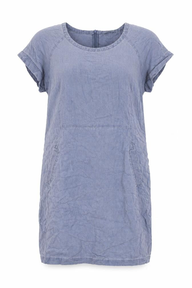 Part Two Womens Grey Linen A-Line Size 14 Round Neck Pullover