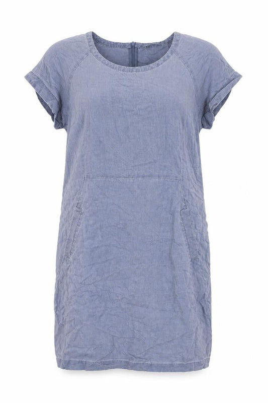 Part Two Womens Grey Linen A-Line Size 14 Round Neck Pullover