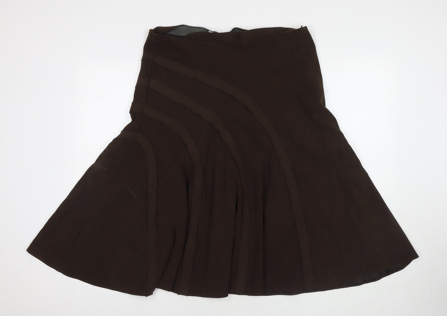 MK One Womens Brown Polyester A-Line Skirt Size 34 in Zip