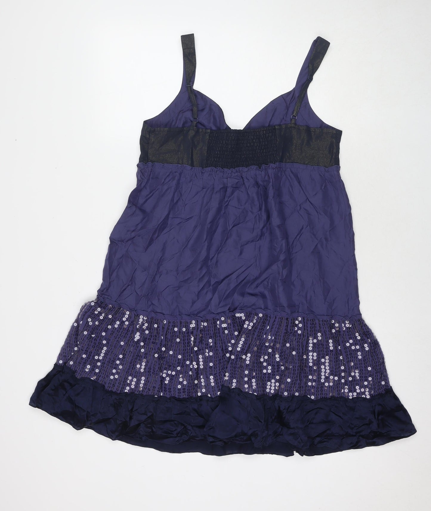 Warehouse Womens Purple Polyester Tank Dress Size 16 V-Neck Pullover
