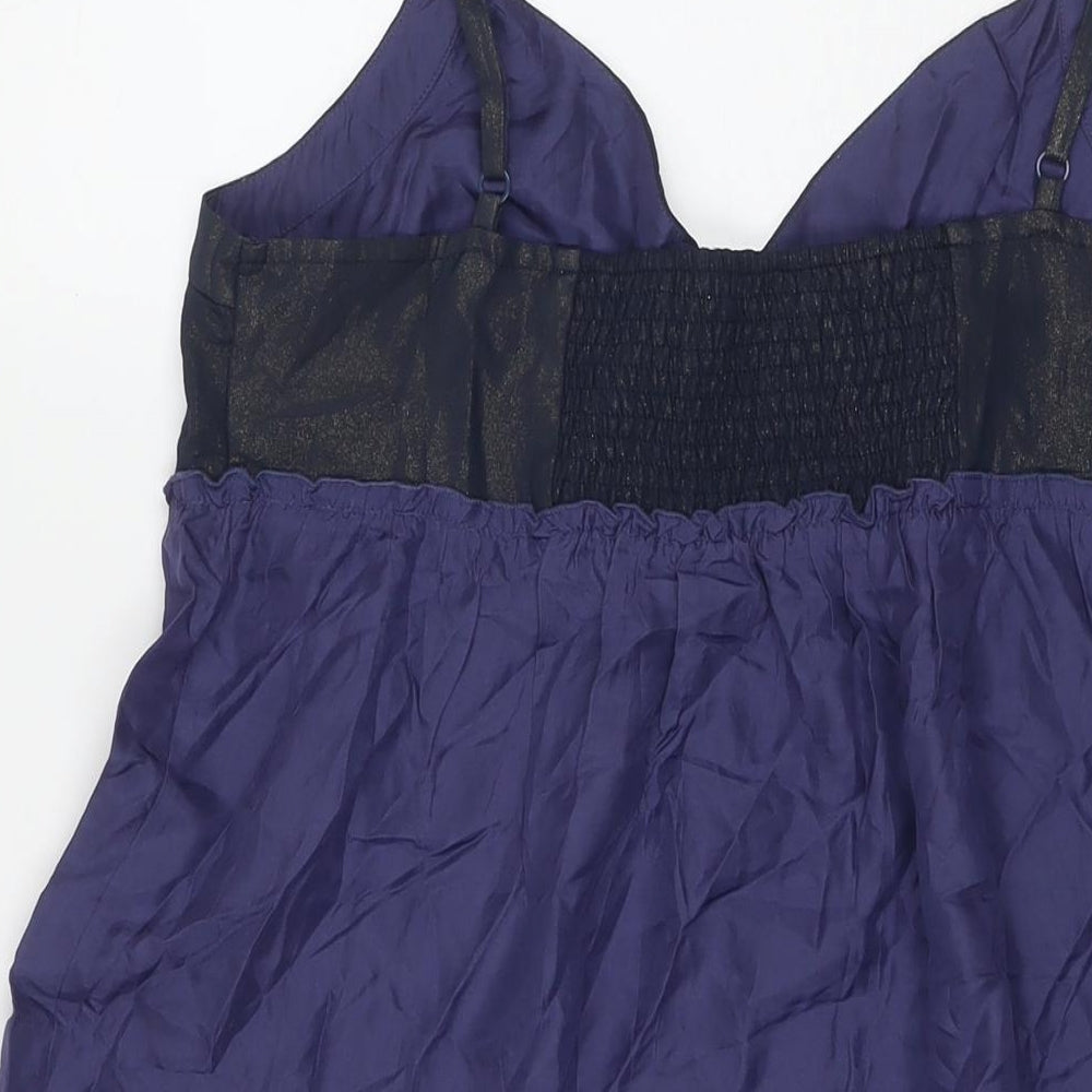 Warehouse Womens Purple Polyester Tank Dress Size 16 V-Neck Pullover