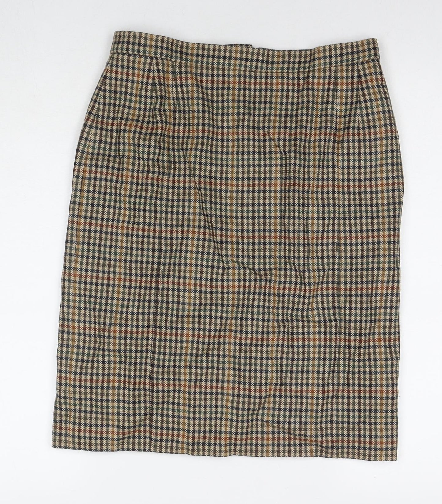 Cordings Womens Brown Check Polyester Straight & Pencil Skirt Size 30 in Zip