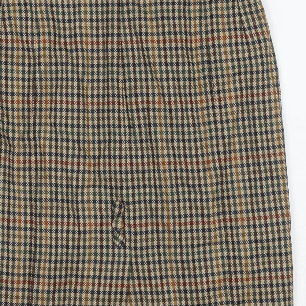 Cordings Womens Brown Check Polyester Straight & Pencil Skirt Size 30 in Zip