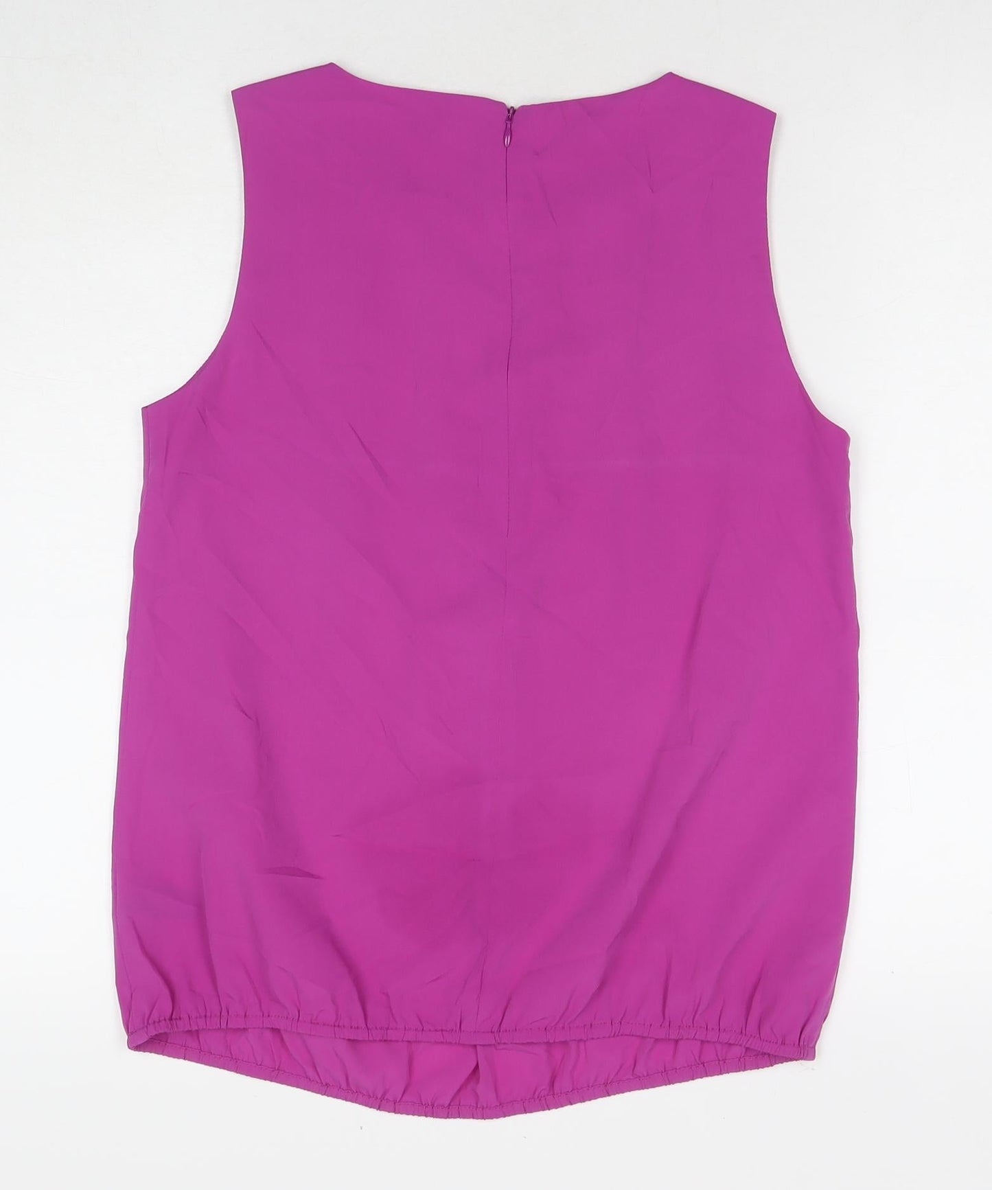 M&Co Womens Purple Polyester Basic Tank Size 12 Round Neck