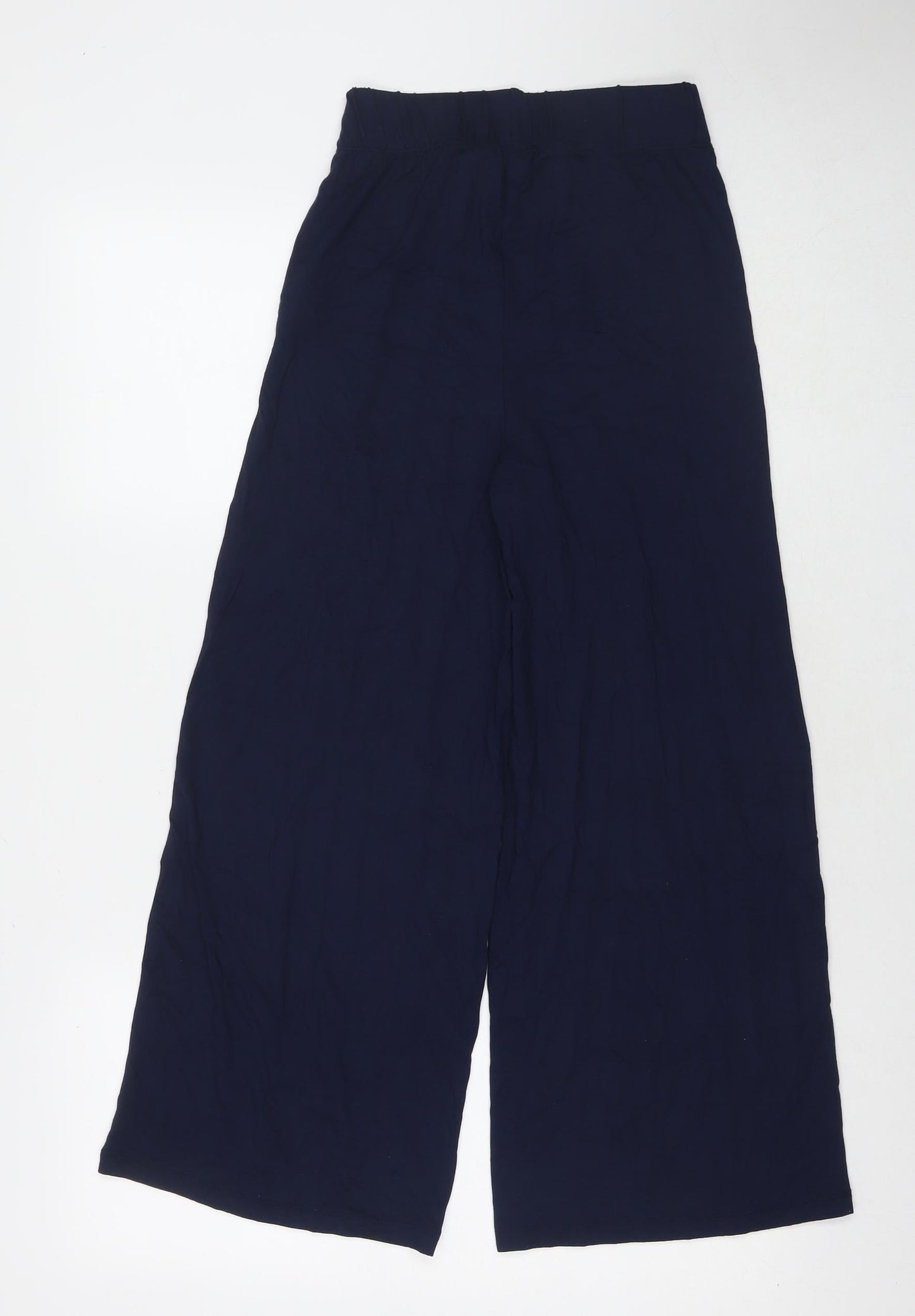 Marks and Spencer Womens Blue Viscose Trousers Size 6 L25 in Regular