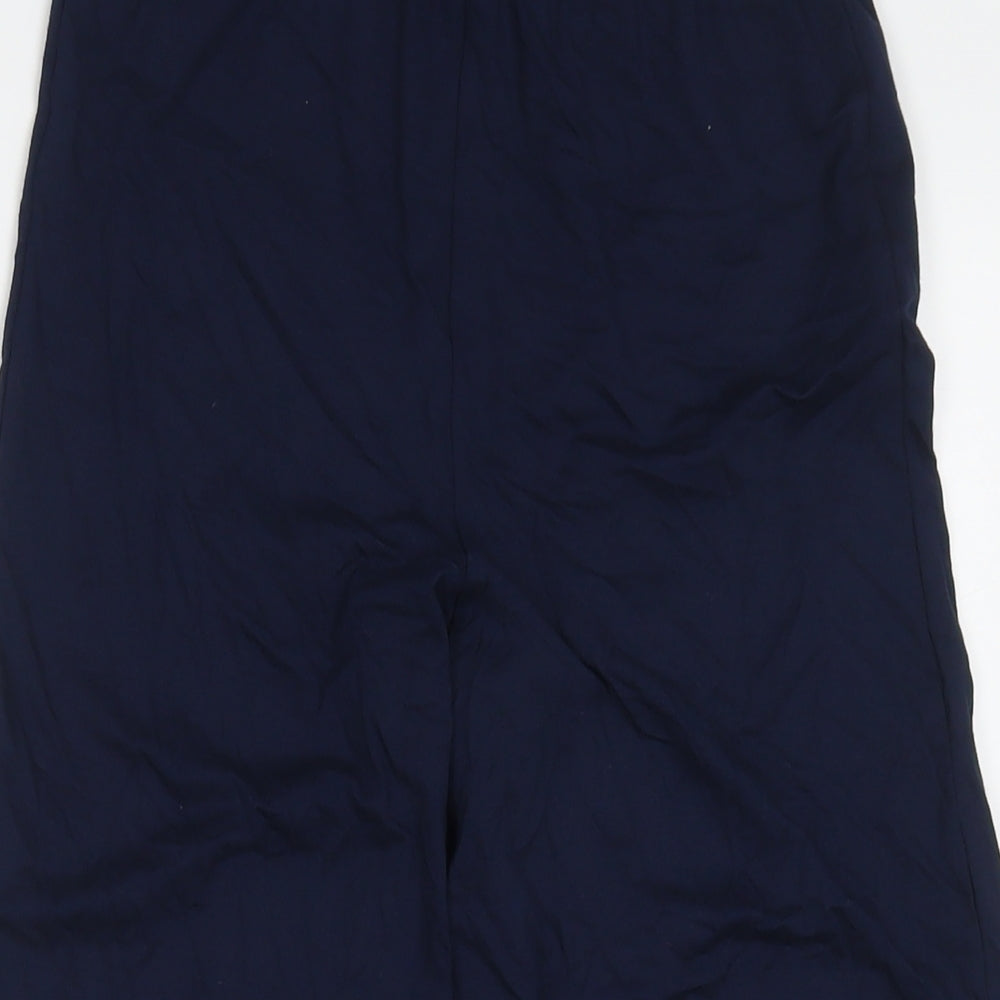 Marks and Spencer Womens Blue Viscose Trousers Size 6 L25 in Regular