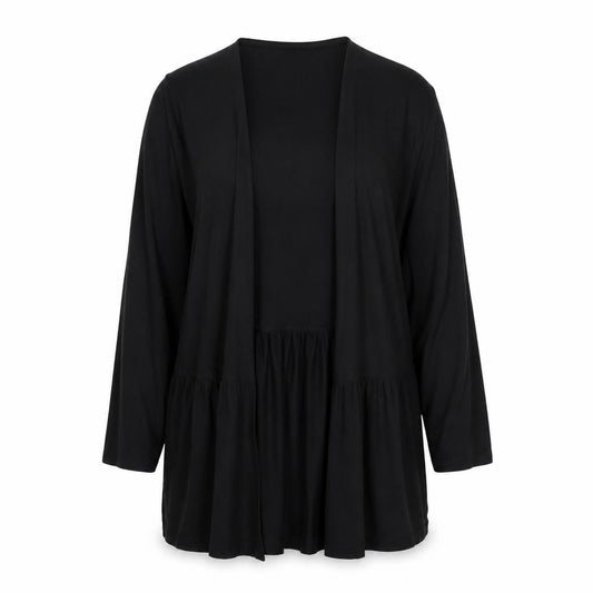 Marks and Spencer Womens Black Viscose Kimono T-Shirt Size 14 V-Neck