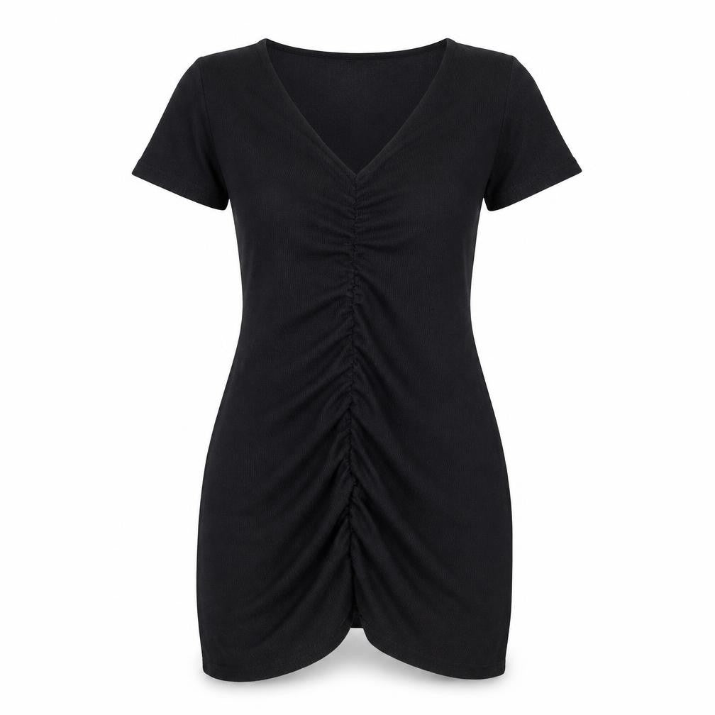 Divided by H&M Womens Black Polyester A-Line Size M V-Neck