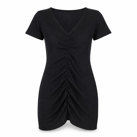 Divided by H&M Womens Black Polyester A-Line Size M V-Neck