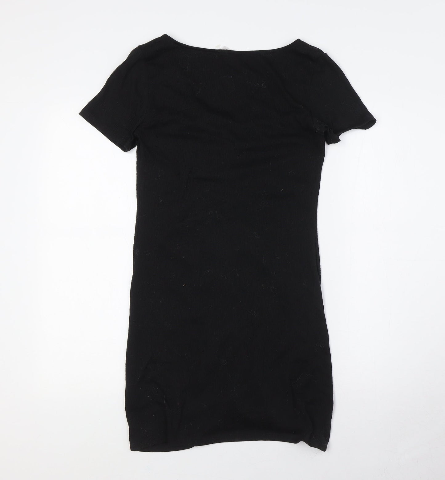 Divided by H&M Womens Black Polyester A-Line Size M V-Neck