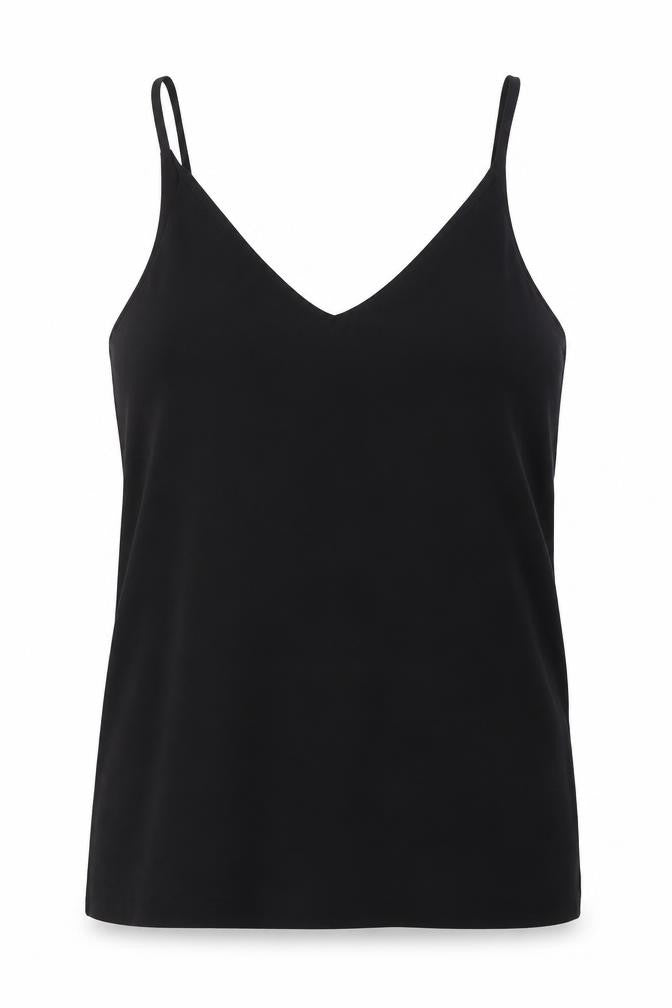 H&M Womens Black Polyester Camisole Button-Up Size 6 V-Neck