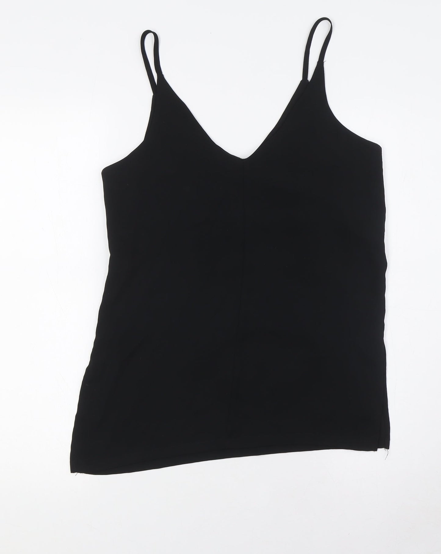 H&M Womens Black Polyester Camisole Button-Up Size 6 V-Neck