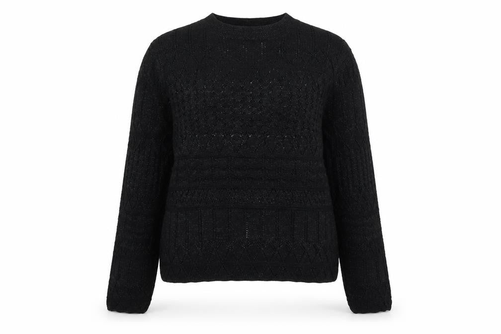 Marks & Spencer Womens Black Crew Neck Viscose Pullover Jumper Size M