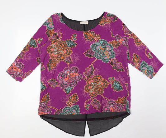Per Una Womens Multicoloured Viscose Basic Button-Up Size 10 Scoop Neck - Bead Detail