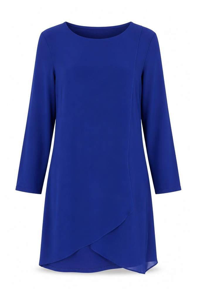 Phase Eight Womens Blue Polyester A-Line Size 10 Round Neck - Wrap Effect
