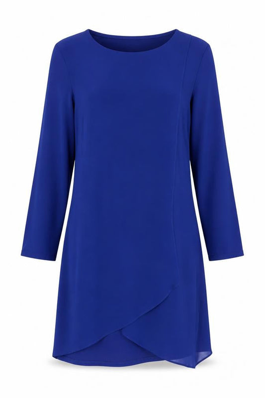 Phase Eight Womens Blue Polyester A-Line Size 10 Round Neck - Wrap Effect