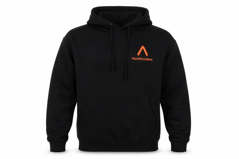 JustHoods Mens Black Cotton Pullover Hoodie Size S