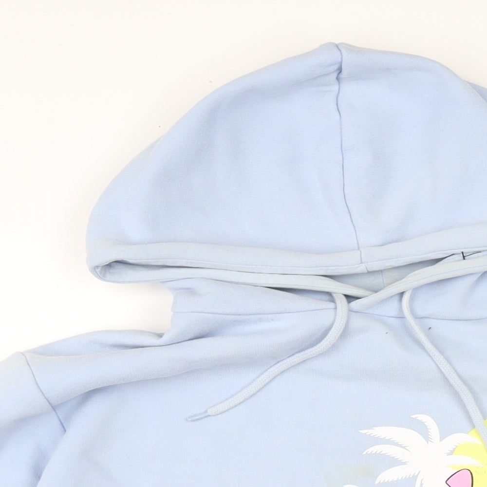 Disney Womens Blue Cotton Pullover Hoodie Size M
