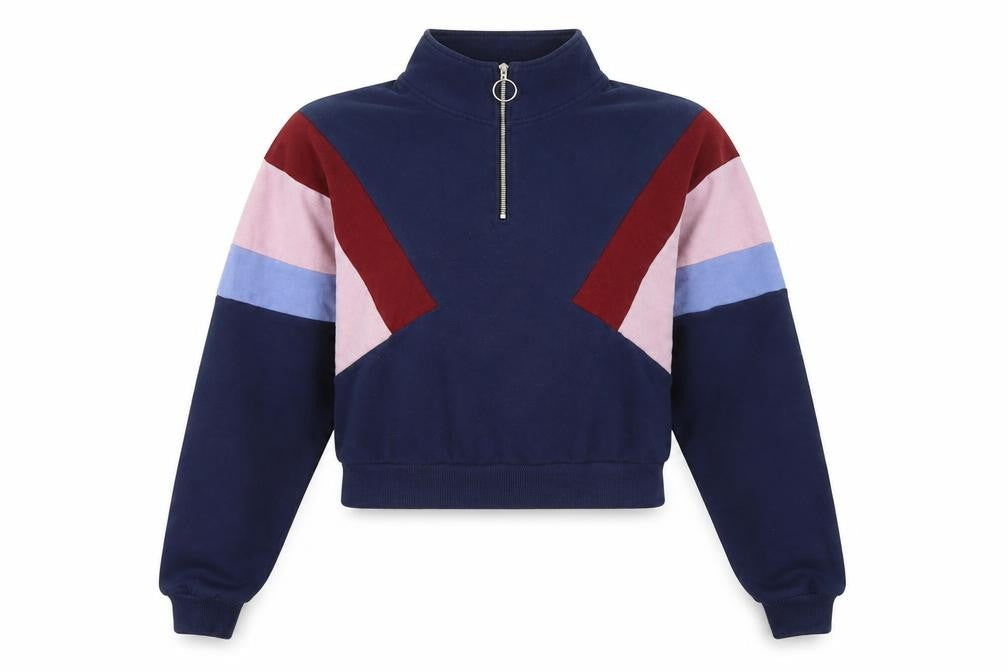Divided Womens Blue Cotton Pullover Sweatshirt Size XS