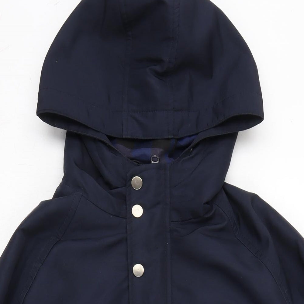 Topman Mens Blue Anorak Coat Size XS Zip