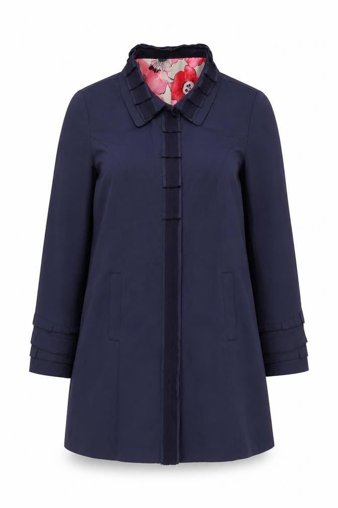 Per Una Womens Blue Overcoat Coat Size 16 Button