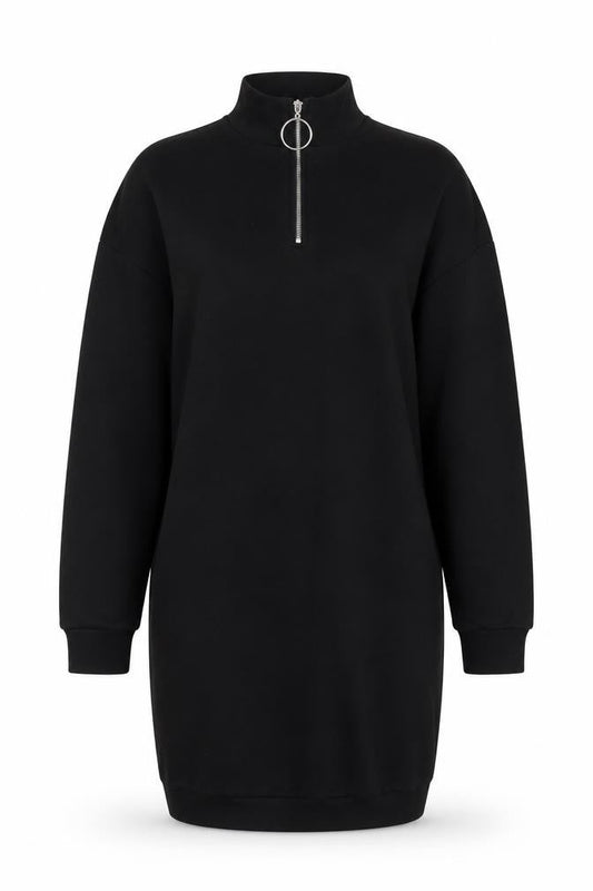 FB Sister Womens Black Cotton Jumper Dress Size S Mock Neck