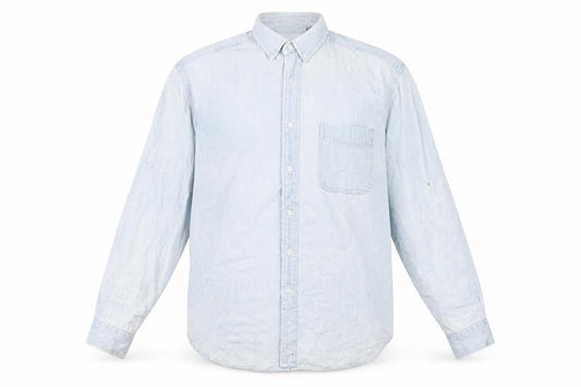 American Eagle Mens Blue Cotton Button-Up Size L Collared Button