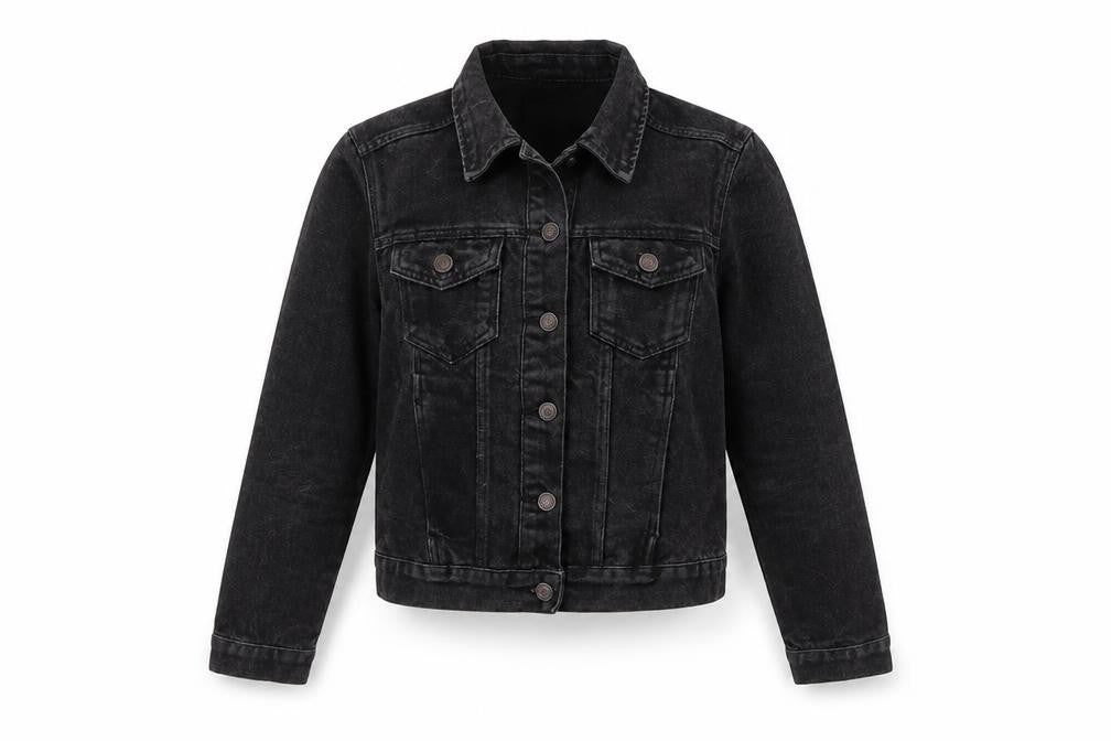 New Look Womens Grey Biker Jacket Size M Button