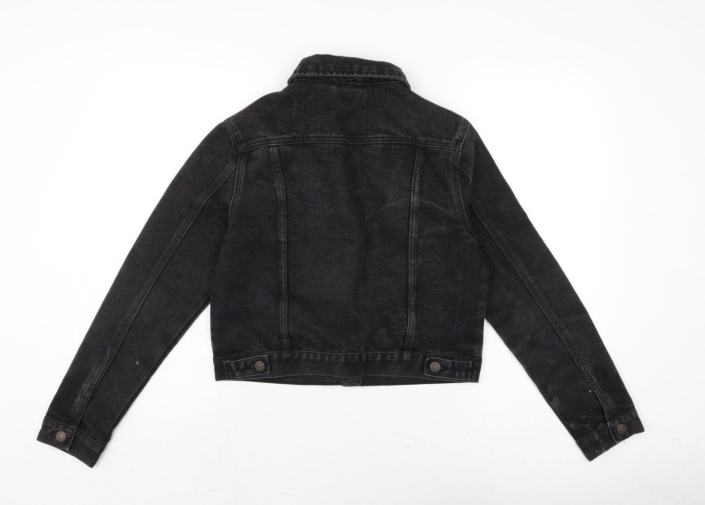 New Look Womens Grey Biker Jacket Size M Button