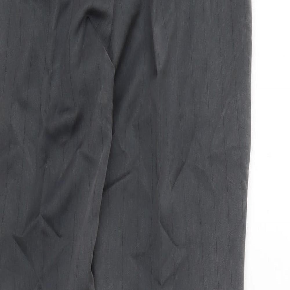 Unit 7 Womens Grey Polyester Trousers Size 12 L30 in Regular Zip