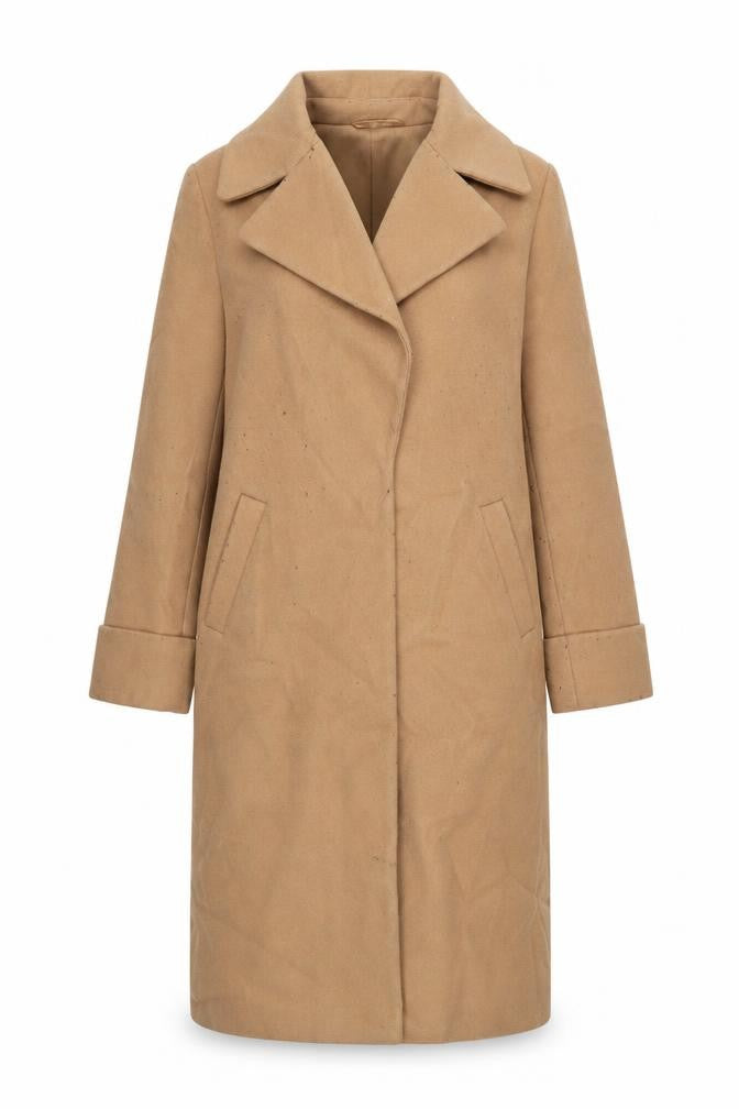 River Island Womens Brown Overcoat Coat Size 12 Snap