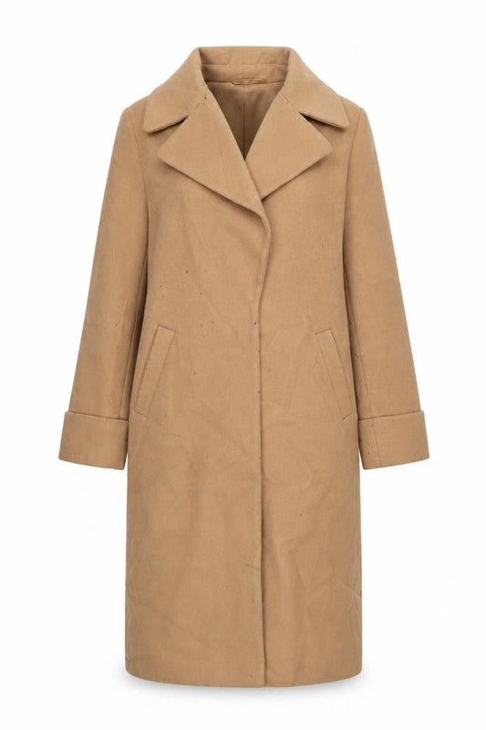 River Island Womens Brown Overcoat Coat Size 12 Snap