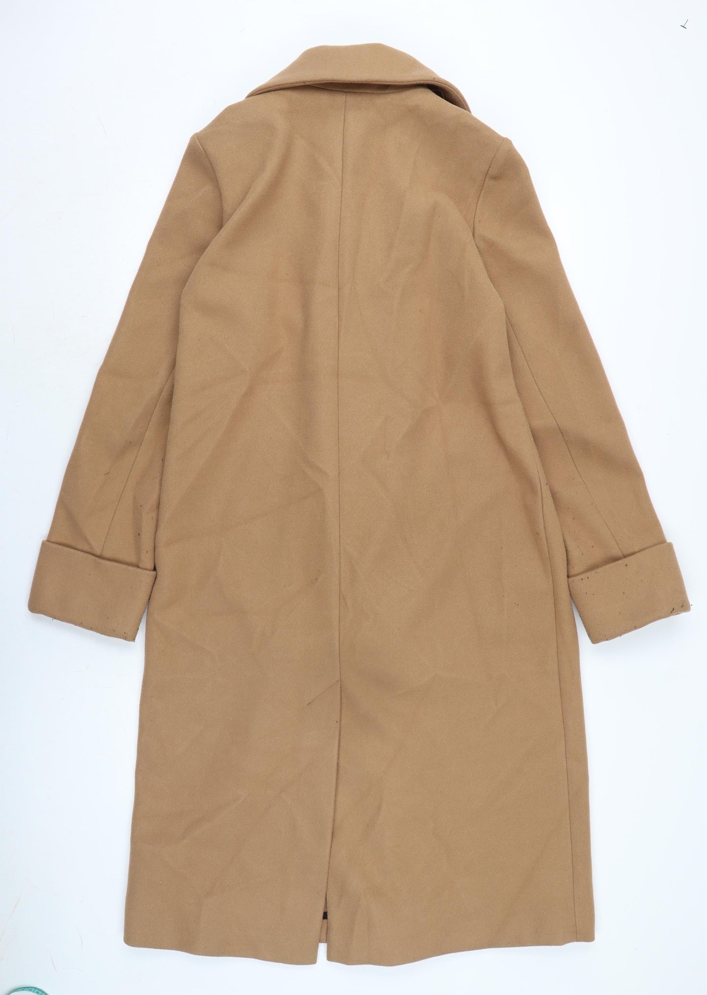 River Island Womens Brown Overcoat Coat Size 12 Snap